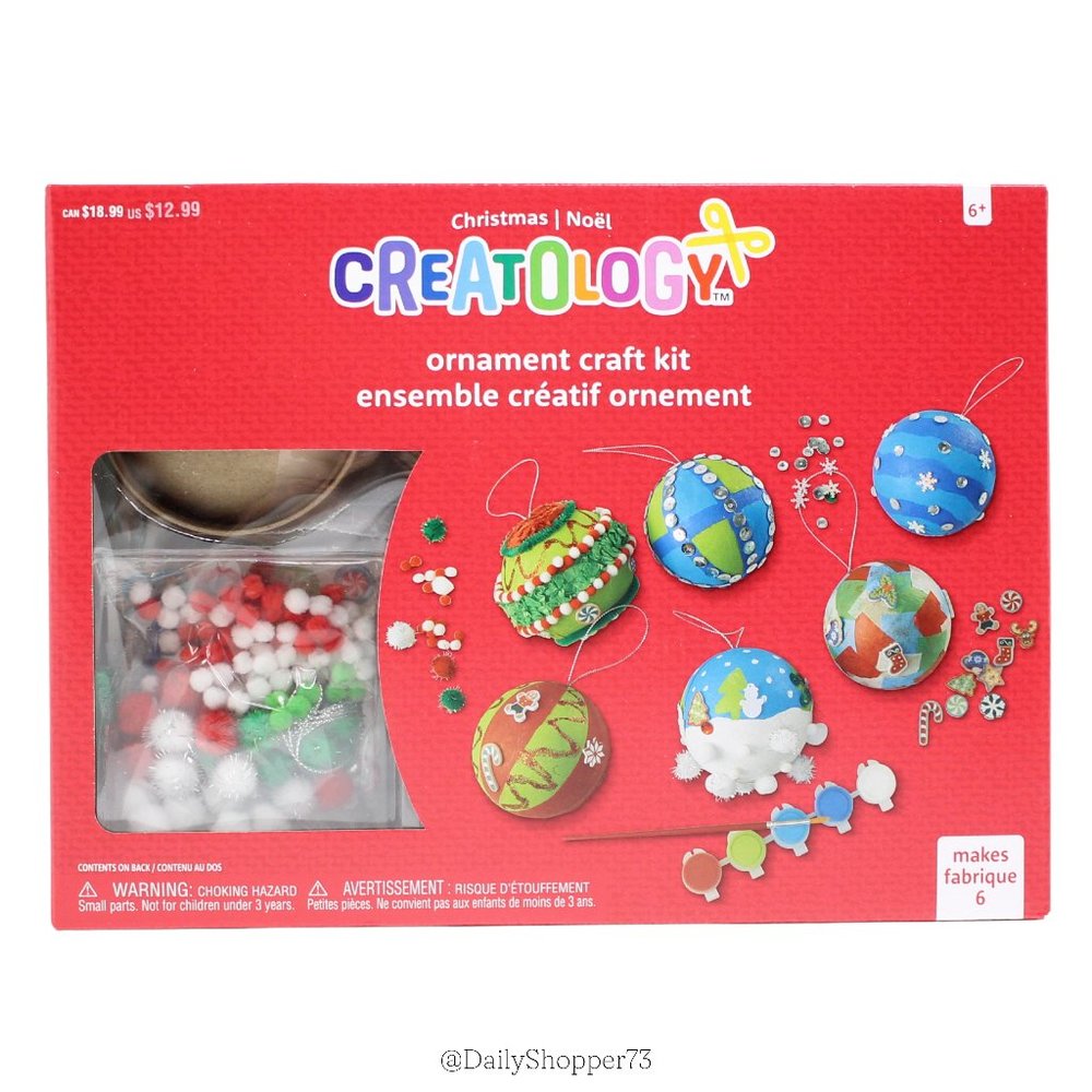 Creatology DIY Christmas Ornament Craft Kit - Makes 6 - 399 Pieces